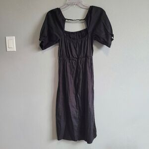 Forever 21 Black Puff Sleeves Milkmaid Dress size M